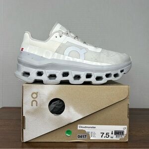 On Running Cloudmonster White Glacier Women Size 7.5